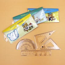 리락쿠마 삼각자 각도기 세트, 20개