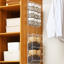 무타공 속옷정리함 양말 브래지어 보관함 벽걸이 수납 정리함 칸막이 옷장정리 칸칸이정리함, 화이트, 18칸(30x35cm)