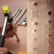 가죽 공예 금속 스탬프 각인 도장 문양 무늬 패턴 펀치 세트 20개