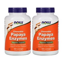 2병 나우푸드 츄어블 파파야 엔자임 360로렌지 Papaya Enzymes 리파제 만니톨 소르비톨