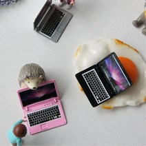 인형의집 꾸미기 소품 미니어처 노트북 연인선물 선물, 핑크