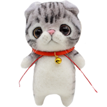 블루선 DIY 양모펠트 니들만들기 회색줄무늬, 회색줄무늬고양이