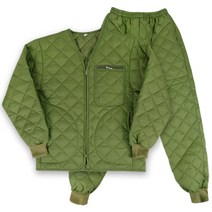 카키 브이넥 작은누빔 깔깔이 (세트) 패딩 점퍼 바지 빅사이즈 누빔 내피 솜 경량 방한복 작업복