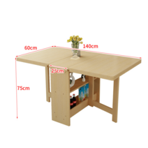 공간활용 접이식 식탁 테이블 원목 홈바 4인용 이동식 수납 확장형 북유럽 아일랜드 바, 원목/길이140폭60높이75