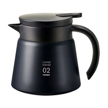 하리오 V60 보온 스테인레스 드립커피전용 서버 600ml VHS-60, 블랙, 1개