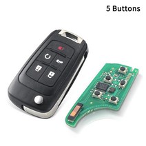 자동차키 KEYYOU 플립 접이식 원격 자동차 키 포브 쉐보레 크루즈 말리부 아베오 스파크 올란도 433 MHz ID, 04 5 buttons_02 315mhz
