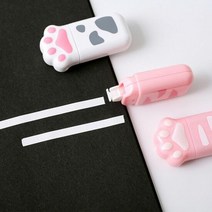 RT 캣풋 수정테이프 하드케이스 화이트 고양이 발 O, 단품