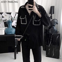 빅사이즈 남성셔츠 오버핏 정장 긴팔 남방 데일리룩 주머니 고급스러운 데이트룩 트렌디