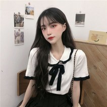 레이스 카라 리본 반발티 LJM-042