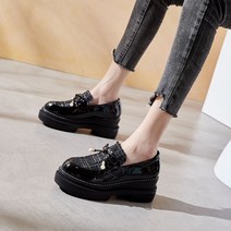 여성 키높이 통굽 슬립온 로퍼 7cm