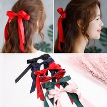 골프 리본꼬리 자동헤어핀 왕 명품 여자 반머리 반묶음 데일리 예쁜 긴머리 머리핀 삔