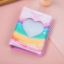 콜북 콜렉트 점보 1단 2단 포카 북 블랙 격자 무늬 사진 하트 할로우 돌 앨범, c7