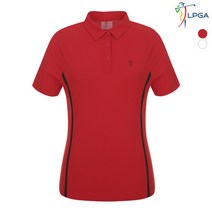 [LPGA골프웨어] 여P 웰딩배색 동체패턴 반팔 티셔츠(L192TS534