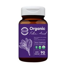 유기농 엽산 비건 엽산제 천연 자연유래 비타민B9 폴산 잎산 화학부형제 무첨가 오가닉 임산부 여자 남자 부부 임신준비 영양제 효능 추천, 엽산제90정x3