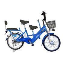 튼튼한 3인승전기자전거 접이식 전동 패밀리 바이크 가족 반려견 자전거, 48V, 20인치 마더카 로즈레드 10A 10AH