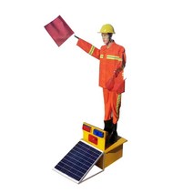 태양광 수신호로봇 교통안내 깃발 고속도로 신호수, 1개, 위아래로 움직이는 태양열 깃발 회전등