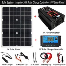 태양광 인버터 12v 순수 사인 DC ~ AC 110V/220V 6000W 휴대용 강력한 파워 뱅크 변환기 LCD 자동차 충전, 05 Black 18W 110V