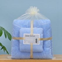 부드러운 산호 양털 흡수성 수건 목욕 타월 세트, 목욕 타월 수건, 파란색