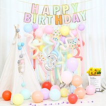 [피앤비유니티]프리데코 숫자 가랜드 생일세트-마카롱, 마카롱숫자7살