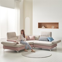 서광퍼니처 바이미 조야 아쿠아텍스 패브릭 3인 3.5인 4인 5인 코너형 스윙 소파 쇼파 sk, 5인소파_연그레이_핑크