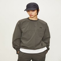 헤지스 HIS HAZZYS고프코어 카키 로고자수 긴팔티셔츠 HZTS2A821K2