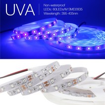 SumTang-UV Led 스트립 12V UVA 빛 395-405nm SMD2835 60LEDs/m 자외선 LED 다이오드 리본 보라색 테이프 램프 파티용, 2 pieces_5m
