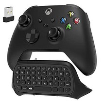 Xbox 시리즈 X/S/용 컨트롤러 키보드 Xbox One/One S용 USB 수신기가 있는 무선 블루투스 게이밍 챗패드 키패드 내장 스피커 및 3.5mm 오디오 잭 Xbo, Black