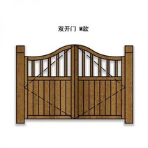 나무담장 펜스 야외테라스 전원주택조경 마당 방부목 울타리 문외정원 탄화 목문 화원, M형 펜스 도어