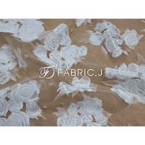 패브릭제이 대폭 인견 챠밍 로즈 플라워 번아웃 노방 오간자 원단 FJ-261