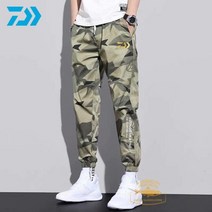 신제품 다이와 Daiwa 캐주얼 아웃도어 카모플라쥬 낚시 바지 남성용 슬림핏 탄력성 허리 레깅스, 04.G77