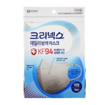 크리넥스 데일리 방역 마스크 KF94 화이트 대형, 20매입