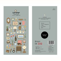 DIY 다이어리 꾸미기 다꾸 수아틀리에 레트로 가구 종이 스티커 라벨 수입 브랜드 스크랩북 Diy 저널링 일, 한개옵션0