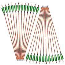 활 화살 61224pcs 칠면조 깃털 대나무 패턴 믹스 탄소 화살 외경 7.8mm 30-40lbs 슈팅 스포츠 분리형 화살, 24개