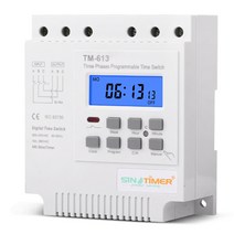 tm613 380v 16a 3상 디지털 7일 프로그래밍 가능 릴레이 타이머 스위치 배기 워터 펌프 모터 지능형 시간 컨트롤러