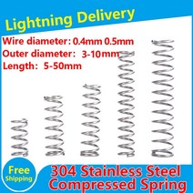 인장스프링 스텐인장스프링 금형 스테인레스 스틸 압력 스프링 304 SUS 압축 스프링 스틸 와이어 직경 0.4mm 0.5mm 10 개, 0.4mm_7mm, 15mm