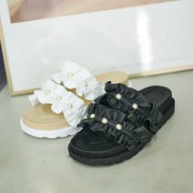 아베크 국산 샤링 진주장식 슬리퍼