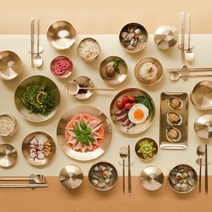 율 6인 반상기세트+실크 양면 보자기 선물포장, 핑크&네이비