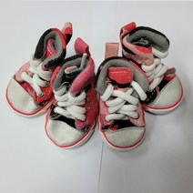 한정판매 [왈왈]강아지 운동화(무늬) 4호 가로4.5cm 세로 6.7cm 미니어쳐슈나우저 아메리칸코카스파니엘 패키니즈 피그 등 비슷한종 체중 4~14kg 체고 40~50cm, 레드