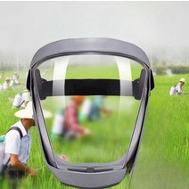 투명 전면 보호마스크, 회색 프레임 흰색 필름 + 필터 패드 10개