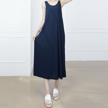 빅사이즈 여성 나시 민소매 롱 스판 여름 원피스