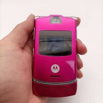 갤럭시 모토로라 노키아 오리지널 V3 리퍼브-오리지널 Razr GSM 쿼드 밴드 플립 잠금 해제 올드 패션 휴대폰, [02] full set with box, [05] 분홍색