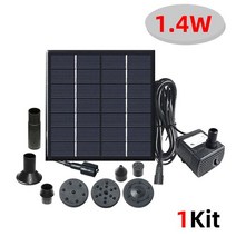 태양광분수1.2/1.4/1.8W 원예 태양 분수 워터 펌프 키트 미니 태양열 플로팅 펌프 가금류 목욕 연못 플라자, 02 1.4W
