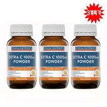 이뮨 영양 식품 호주 에티컬 뉴트리언츠 비타민C 1000mg 파우더 영양제 100g Ethical Nutrients Extra C Powder 100g, 3병가격