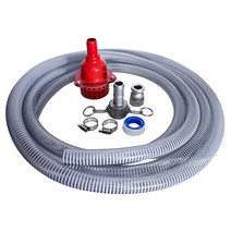 국산 농업용 1인치 양수기 투명 고압 물 호스 철 후드밸브 세트, 8m