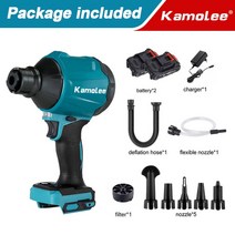 무선 충전 대형 송풍기 대포 강력 낙엽 세차Kamolee-도구 40500RPM 무선 공기 송풍기 먼지 팽창기 다기능, 02 2x3.0Ah Brushed_02 미국