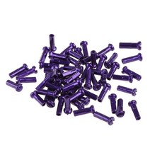 자전거바퀴 바퀴살대 MTB 자전거 스포크 캡 14mm 60 개 메탈 사이클링 니플 R66E, 04 Purple