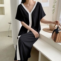 와일드펫 여성 오마주 라인 빅 박스핏 루즈핏 롱 원피스