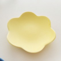 키친앤유 꽃종지 수저받침 도자기 소스볼 소스 종지 티라이트 미니 접시, 1개, 옐로우