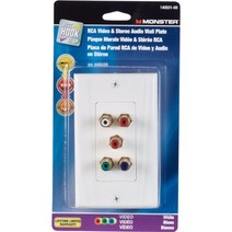 Monster Cable Component Video And Dual Stereo Audio Wall Plate Red Carded, 1