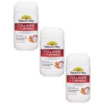 Natures Way 네이쳐스 웨이 콜라겐 플러스 강황 Collagen Plus Turmeric 60정, 3개